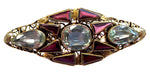 Retro Silver Gilt Brooch Topaz And Amethyst