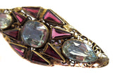 Retro Silver Gilt Brooch Topaz And Amethyst