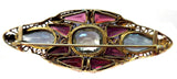 Retro Silver Gilt Brooch Topaz And Amethyst