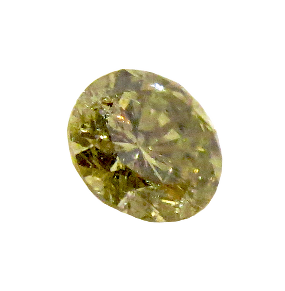 Grayish-Green Round Natural Fancy Diamond