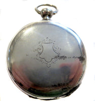 Breton Geneva Silver Antique Pocket Watch