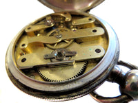 Breton Geneva Silver Antique Pocket Watch