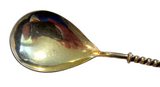 Plique-A-Jour Sterling Silver Gilt Antique Spoon NORWEGIAN  By Bergen