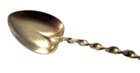 Enamel & Sterling Gilt Spoon Antique - Art Nouveau Flower