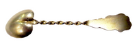 Enamel & Sterling Gilt Spoon Antique - Art Nouveau Flower