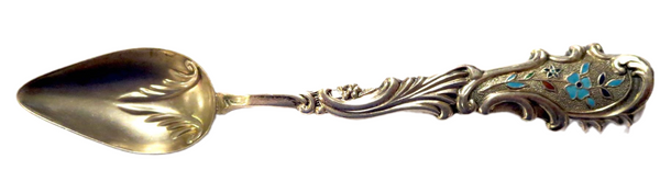 Enamel And Sterling Grapefruit Spoon Antique - Art Nouveau PITTSBURGH