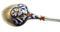 Enamel And Sterling Gilt Spoon - Antique Art Nouveau Russian/European