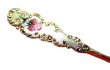 Enamel And Sterling Gilt Strawberry FORK Antique Art Nouveau BY BLACKINTON