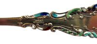 Enamel And Sterling Gilt Grapefruit Spoon Antique - Art Nouveau By GORHAM