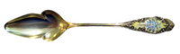 Enamel And Sterling Gilt Grapefruit Spoon Art Nouveau By BLACKINTON