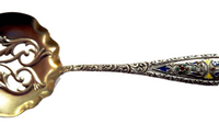 Enamel And Sterling Gilt BON BON Spoon Antique