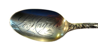 Enamel And Sterling Gilt Spoon Los Angeles By SSMC Art Nouveau Antique