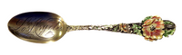 Enamel And Sterling Gilt Spoon Los Angeles By SSMC Art Nouveau Antique