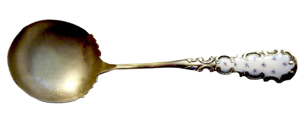 Enamel And Sterling Gilt Gravy Ladle By WATSON Antique Art Nouveau