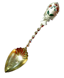 Enamel And Sterling Gilt Spoon Liberty NY Art Nouveau