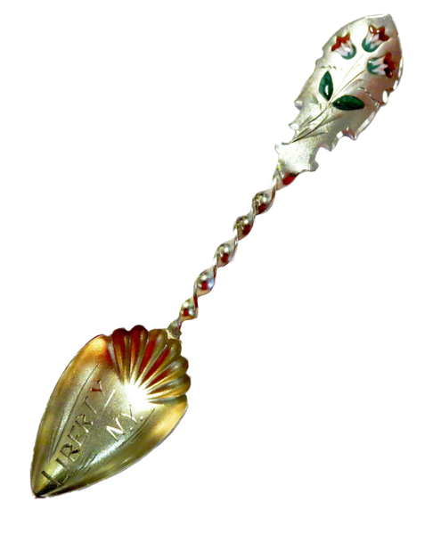 Enamel And Sterling Gilt Spoon Liberty NY Art Nouveau