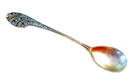 Enamel And Sterling Gilt Spoon Antique - Art Nouveau By DAVID ANDERSEN