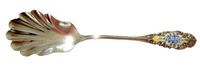 Enamel And Sterling Scalloped Bowl Spoon Antique Art Nouveau By Blackinton