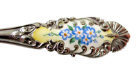 Enamel And Sterling Scalloped Bowl Spoon Antique Art Nouveau By Blackinton