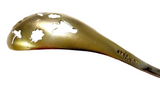 Olive Spoon Enamel And Sterling Gilt Antique - Art Nouveau Pierced