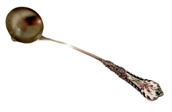 Gravy Ladle Antique Art Nouveau Sterling And Enamel Spoon By Campbell-Metcalf