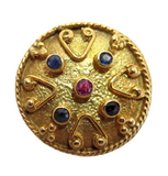 Fine Earrings Vintage 14K Yellow Gold Sapphire & Ruby