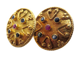 Fine Earrings Vintage 14K Yellow Gold Sapphire & Ruby