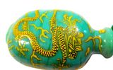 Snuff Bottle Peking Glass Enamel Dragons Coral Top