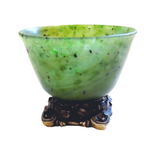 Jade Bowl Sterling Silver Mounting Signed Edward Farmer