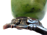 Jade Bowl Sterling Silver Mounting Signed Edward Farmer