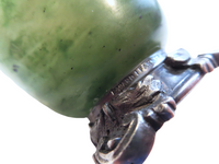 Jade Bowl Sterling Silver Mounting Signed Edward Farmer