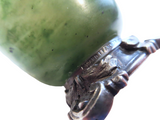 Jade Bowl Sterling Silver Mounting Signed Edward Farmer
