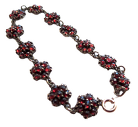 Garnet And Sterling Victorian Rosebud Bracelet