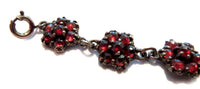 Garnet And Sterling Victorian Rosebud Bracelet