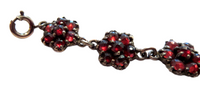 Garnet And Sterling Victorian Rosebud Bracelet