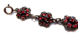 Garnet And Sterling Victorian Rosebud Bracelet