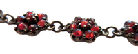 Garnet And Sterling Victorian Rosebud Bracelet