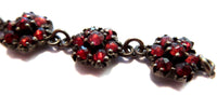 Garnet And Sterling Victorian Rosebud Bracelet