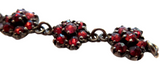 Garnet And Sterling Victorian Rosebud Bracelet