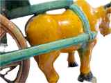 Pottery Antique Glazed Roof Tile Of A Bull Chinese Qing Sancai Glaze