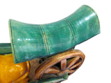 Pottery Antique Glazed Roof Tile Of A Bull Chinese Qing Sancai Glaze