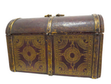 Italian Antique Leather Strongbox Gilt Tooling Hidden Compartments 17th/18th Century Fabulous
