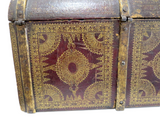 Italian Antique Leather Strongbox Gilt Tooling Hidden Compartments 17th/18th Century Fabulous
