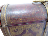 Italian Antique Leather Strongbox Gilt Tooling Hidden Compartments 17th/18th Century Fabulous