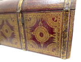 Italian Antique Leather Strongbox Gilt Tooling Hidden Compartments 17th/18th Century Fabulous