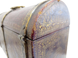 Italian Antique Leather Strongbox Gilt Tooling Hidden Compartments 17th/18th Century Fabulous
