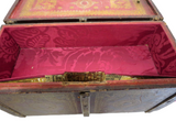Italian Antique Leather Strongbox Gilt Tooling Hidden Compartments 17th/18th Century Fabulous