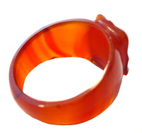 Carnelian Agate Medallion Ring Antique - Victorian