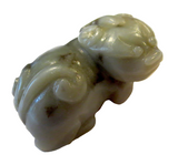 Jade Mythical Lion - Bixie Celadon & Brown 18th Century