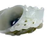 White And Gray Jade Kylin - Chilong Two Handle Bowl Coupe